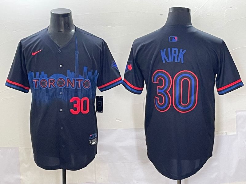 Men 2025 Toronto Blue Jays #30 Kirk Black Joint Name Nike MLB Jersey style 7->toronto blue jays->MLB Jersey